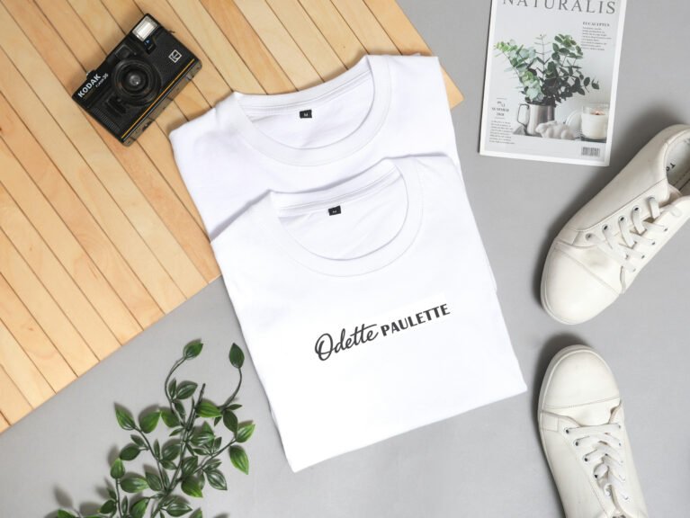 t.shirt blanc avec logo Odette Paulette